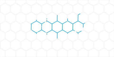 Fototapeta premium Abstract geometric blue honeycomb pattern with hexagons and seamless 3D grid design