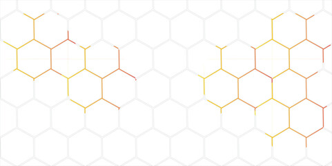 Seamless honeycomb hexagon pattern with a geometric design in yellow and orange tones
