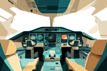 Futuristic Flight Deck Interior Design with Advanced Control Systems
