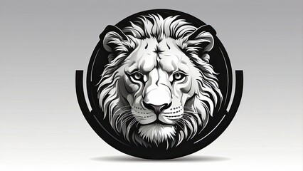 Obraz premium Abstract Panther Logo Design – Black Cat Symbol in Circle Shape