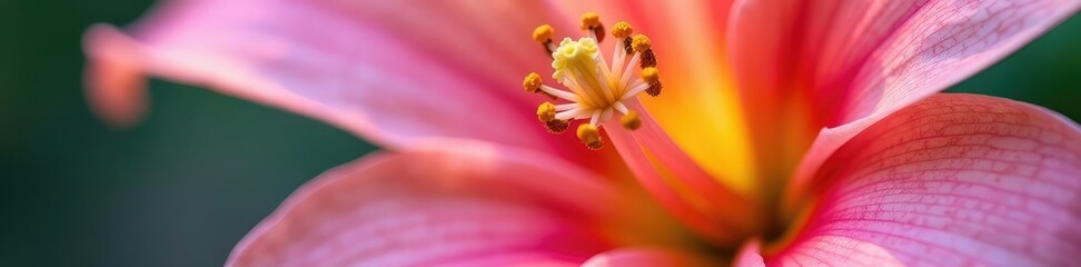 Macro shot of a flower's delicate petals and stamens, , detail, botanical
