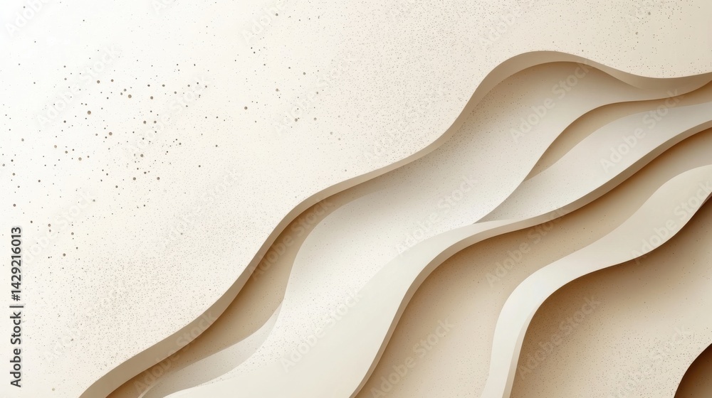 Fototapete abstract background with soft ecru tones dotted design and eggshell paper texture