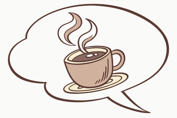 Small Coffee Cup Icon with Steam