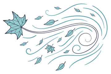 Fototapeta premium Windy Day with Swirling Motion Lines