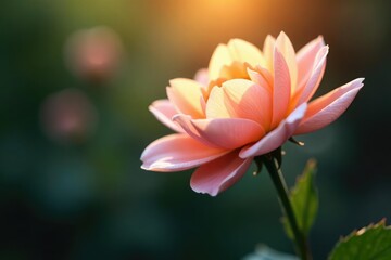 Fototapeta premium Softly glowing light highlights the delicate features of a flower, petals, highlight