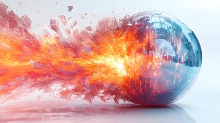 Fractured Digital Sphere with Holographic Shards