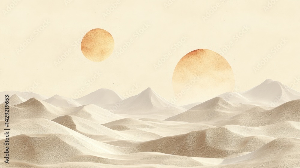 Fototapete abstract background with soft ecru tones dotted design and eggshell paper texture
