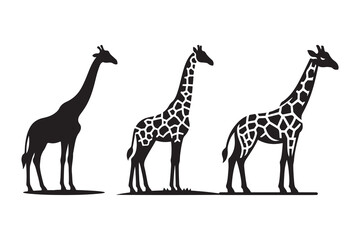 silhouette icon of a giraffe isolated on a white background