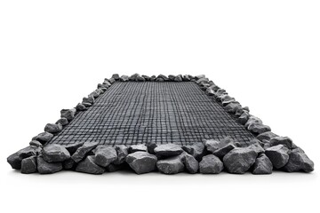 Fototapeta premium Reinforced Concrete Pathway Surrounded by Stones