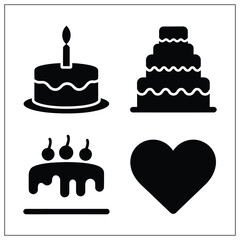 Cake Set Bundle silhouette Vector