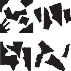 Black ripper paper grunge sheet silhouette