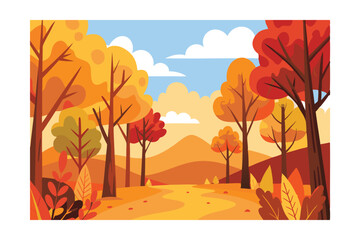autumn landscape vector illustration