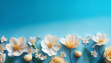 flowers on a blue background