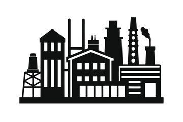 Obraz premium silhouette of a factory building