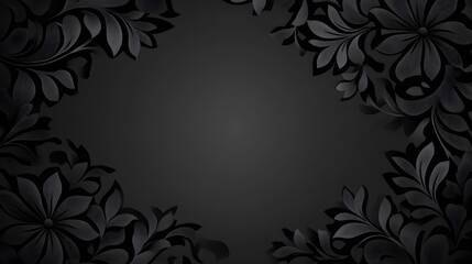 Elegant Black Floral Frame Background Design
