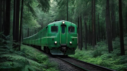 Naklejka premium train in the forest