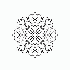 Symmetrical Mandala Line Art Drawing
