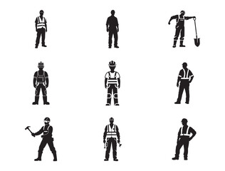 Construction Worker – Silhouette Vector Design set