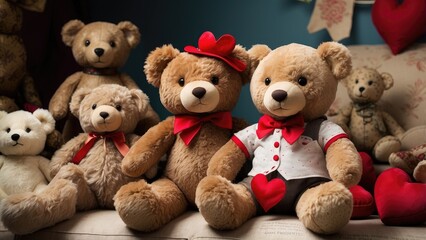 "Cute Fluffy Teddy Bear Plush Toy with Heart and Paw Patch – Soft Stuffed Animal Gift"