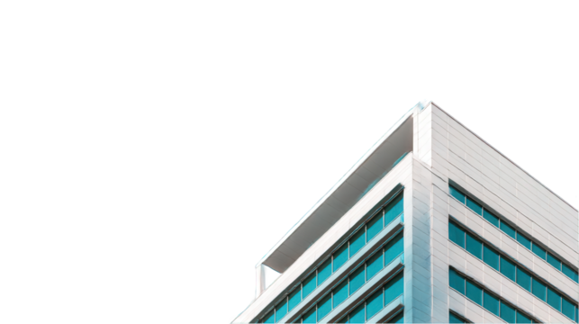 Building corner with windows isolated over png transparent background	 - Powered by Adobe