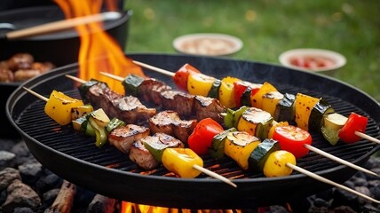 shish kebab on the grill