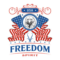 USA themed graphic showcasing freedom spirit
