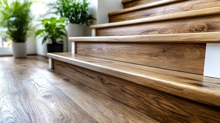 Wooden staircase and flooring