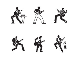 Stylish Street Musician – Silhouette Vector Design Street Musician Vibe – Black & White Illustration