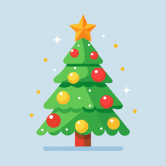  Decorated Christmas Tree Clipart with Star and Ornaments