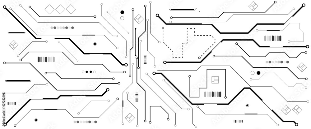 Poster vector abstract technology on white background, abstract technology circuit diagram on white backgro