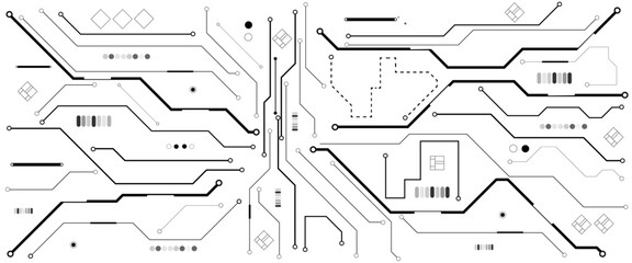 Vector abstract technology on white background, Abstract technology circuit diagram on white background.