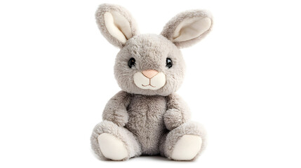 A stuffed rabbit is sitting 