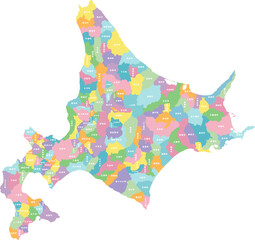 北海道市町村-パステル