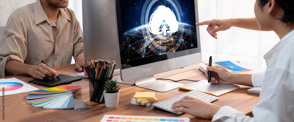 Poster Cloud computing software for brisk remote work and personal data storage