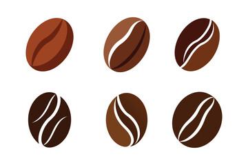 A set of colorful coffee bean vector art illustration
