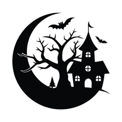 halloween background with haunted house
