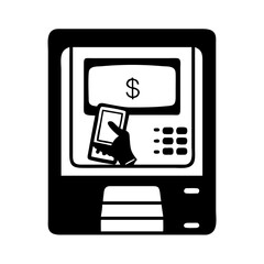 atm icon, atm silhouette vector illustration-Editable Vector Art of atm,atm vector