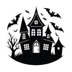 halloween house with bats