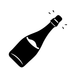 champagne bottle icon, champagne bottle silhouette vector illustration-Editable Vector Art of champagne bottle,champagne bottle vector