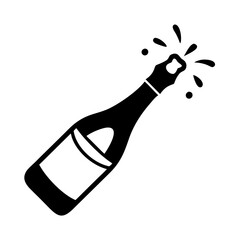 champagne bottle icon, champagne bottle silhouette vector illustration-Editable Vector Art of champagne bottle,champagne bottle vector