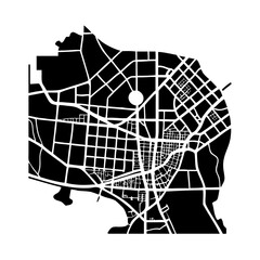 Fototapeta premium city map icon, city map silhouette vector illustration-Editable Vector Art of city map,city map vector