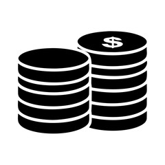 coin stack icon, coin stack silhouette vector illustration-Editable Vector Art of coin stack,coin stack vector