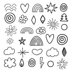 Bright Hand Drawn Doodle Vector with Natural Icons