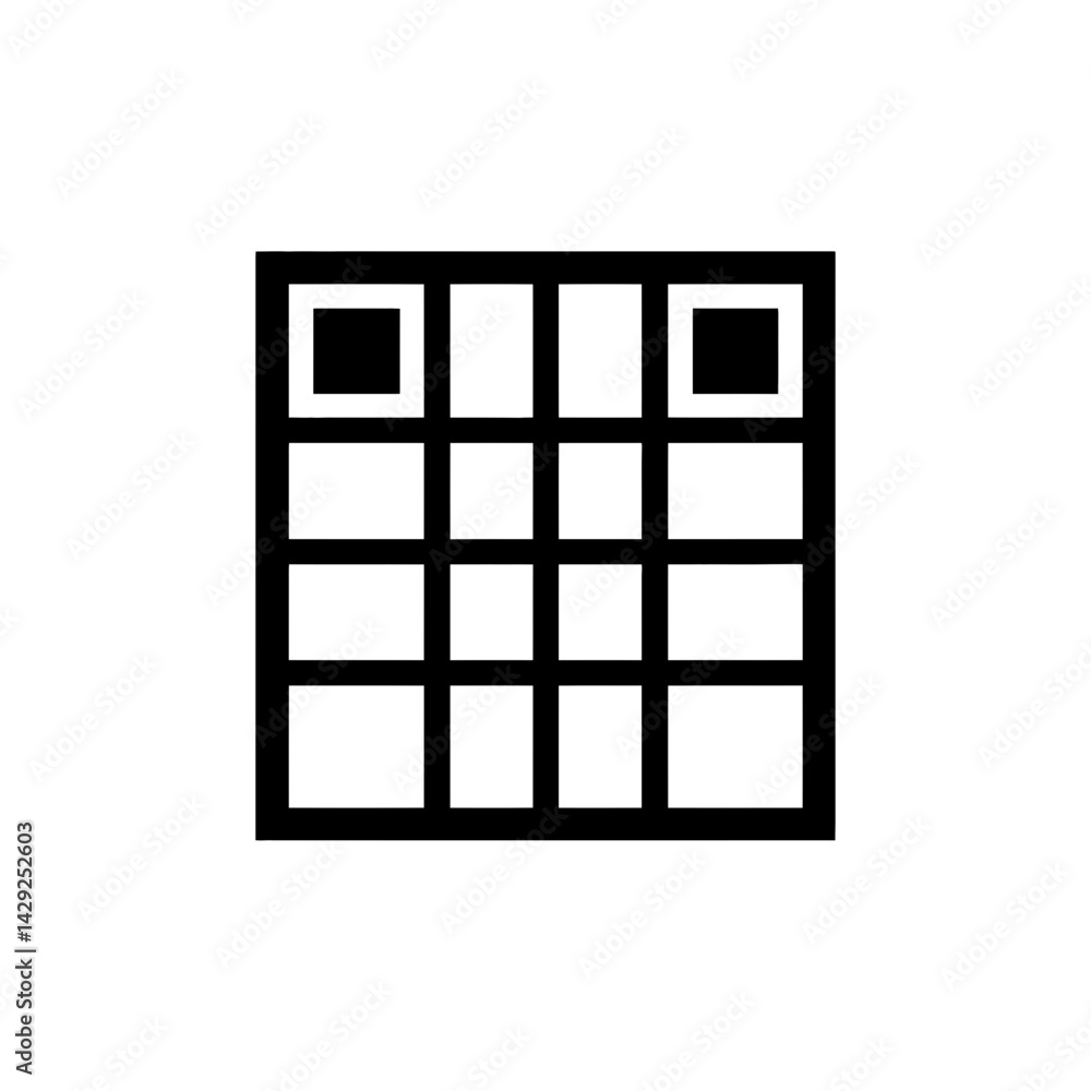 Poster black grid shows squares inside structure design