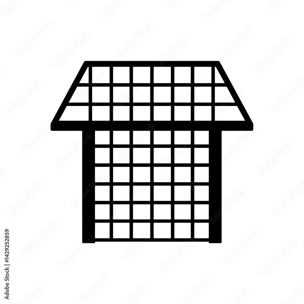 Aufkleber framed window showcases grid design element simple illustration