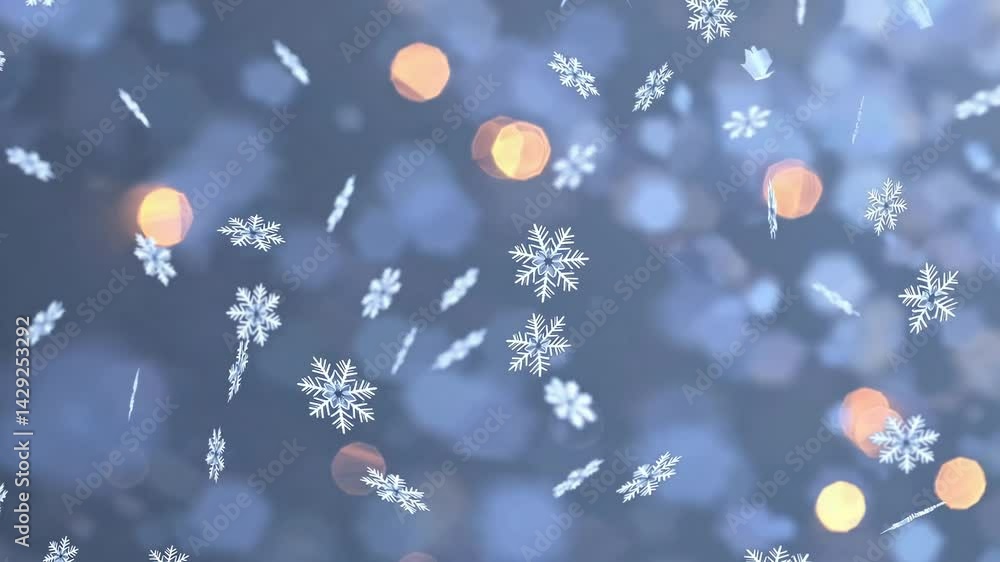 Poster a background featuring snowflakes, with a transparent and isolated snowfall pattern that incorporate