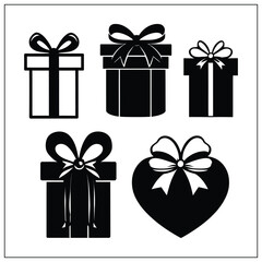 Gift box set bundle silhouette vector