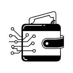 digital wallet icon, digital wallet silhouette vector illustration-Editable Vector Art of digital wallet,digital wallet vector