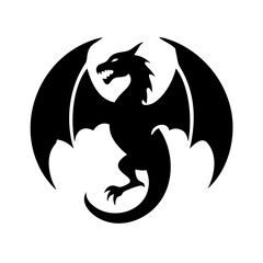 dragon icon, dragon silhouette vector illustration-Editable Vector Art of dragon,dragon vector
