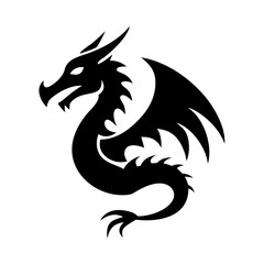 dragon icon, dragon silhouette vector illustration-Editable Vector Art of dragon,dragon vector